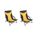 2 x Kampa Sandy Low Folding Beach Chair Sunset Yellow