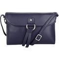 SNUGRUGS Womens Premium Soft Genuine Leather Cross Body Shoulder Bag with Tassel Detail - Navy