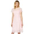 Amazon Brand - TRUTH & FABLE Women's Midi Lace A-Line Dress, Pink (Rose Water), 18, Label:XXL