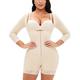 Bodysuit Shapewear for Women Tummy Control Waist Trainer Full Body Shaper Seamless Long Sleeve Lace Underwear,Beige,5XL