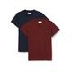 Farah Men's Farris Twin Pack T-Shirt, Red Marl/True Navy, L