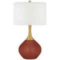 Madeira Red Nickki Brass Modern Table Lamp