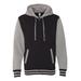 Independent Trading Co. IND45UVZ Varsity Full-Zip Hooded Sweatshirt in Black/Gunmetal Heather size Small | Cotton/Polyester Blend