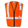 Kishigo 1519-1520 Single Pocket Zipper Mesh Class 2 Vest in Orange size Small/Medium | Polyester