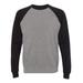 Independent Trading Co. PRM30SBC Special Blend Raglan Sweatshirt in Nickel Heather/Black size Small | Cotton/Polyester