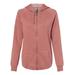 Independent Trading Co. PRM2500Z Women's California Wave Wash Full-Zip Hooded Sweatshirt in Dusty Rose size Large | Ringspun Cotton