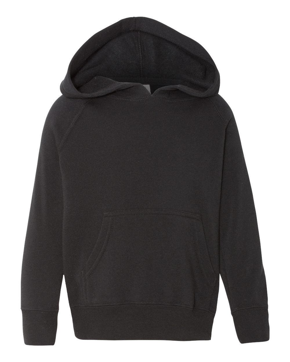 Independent Trading Co. PRM10TSB Toddler Raglan Hooded Pullover T-Shirt in Black size 2T | Cotton/Polyester Blend