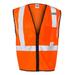 Kishigo 1519-1520 Single Pocket Zipper Mesh Class 2 Vest in Orange size 4XL/5XL