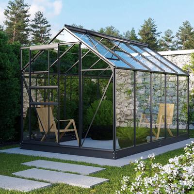 Vitavia Gewächshaus "Planet 6200" inkl. Fundament schwarz 6,2 m² 3 mm ESG