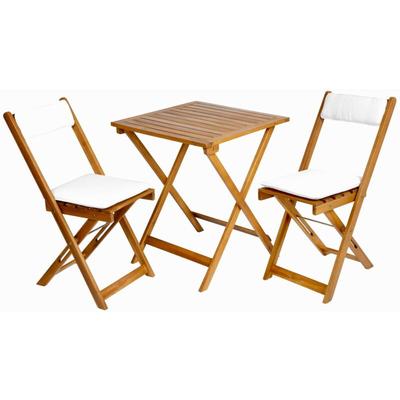 Balkon-Set 3-tlg. Sitzgarnitur Gartenmöbel Balkonmöbel Klapptisch Klappstühle Image