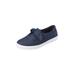 Extra Wide Width Women's The Anzani Slip On Sneaker by Comfortview in Denim Dot (Size 12 WW)