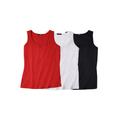 Plus Size Women's 3-pack Sleeveless Tank by ellos in Chili Red Pack (Size 1X)