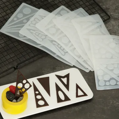 Moule à chocolat évidé en forme de triangle moule en silicone outil de décoration de gâteau