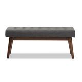 Mid-Century Fabric Button-Tufted Bench by Baxton Studio