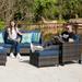 OVIOS 8-piece Patio Furniture Wicker Outdoor High-back Sectional Set