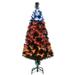 4 ft. Black Fiber Optic Tree with Candy Corn Color Lights by National Tree Company