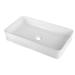 Kichae Modern Square Above Counter White Porcelain Ceramic Bathroom Vessel Sink