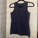 J. Crew Tops | J.Crew Faux Leather Scalloped Trim Navy Tank Top | Color: Blue | Size: Xxs