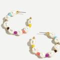 J. Crew Jewelry | J. Crew Rainbow-Pop Pearl Hoop Earrings | Color: White | Size: 2 1/2”