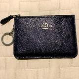 Coach Bags | Coach Black Glitter Coin Purse | Color: Black/Blue | Size: Os