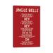 East Urban Home Jingle Bells Christmas Lyrics in Red - Wrapped Canvas Textual Art Print Canvas in Black/Red/White | 18 H x 12 W x 1.5 D in | Wayfair
