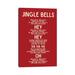 East Urban Home Jingle Bells Christmas Lyrics in Red - Wrapped Canvas Textual Art Print Metal in Black/Red/White | 40 H x 26 W x 1.5 D in | Wayfair