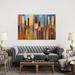 East Urban Home Urban Empire by Ekaterina Ermilkina - Wrapped Canvas Painting Print Metal in Blue/Orange | 40 H x 60 W x 1.5 D in | Wayfair