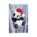 East Urban Home Christmas Panda - Wrapped Canvas Graphic Art Print Canvas in Blue/Gray/Green | 12 H x 8 W x 0.75 D in | Wayfair
