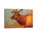 East Urban Home Timber Bull by Mark McKenna - Wrapped Canvas Painting Print Canvas in Brown/Green | 18 H x 26 W x 1.5 D in | Wayfair