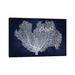 East Urban Home Sea Fan on Indigo Blue I by Melonie Miller - Wrapped Canvas Graphic Art Print Canvas in Blue/White | 8 H x 12 W x 0.75 D in | Wayfair