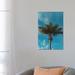 East Urban Home Palm Tree by Bethany Young - Wrapped Canvas Photograph Print Canvas in Blue/Green | 26 H x 18 W x 1.5 D in | Wayfair