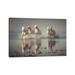 East Urban Home Camargue Horses by Rostovskiy Anton - Wrapped Canvas Photograph Print Metal in Brown/White | 26 H x 40 W x 1.5 D in | Wayfair