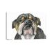 East Urban Home English Bulldog Look by George Dyachenko - Wrapped Canvas Graphic Art Print Canvas in Gray/Green | 12 H x 18 W x 1.5 D in | Wayfair