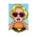 East Urban Home Blonde w/ A Hamburger by - Wrapped Canvas Canvas | 12 H x 8 W x 0.75 D in | Wayfair 0E2B82845B984BDB8104477446D58277