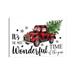 East Urban Home Red Plaid Christmas Truck by Ephrazy Graphics - Wrapped Canvas Painting Canvas | 8 H x 12 W x 0.75 D in | Wayfair