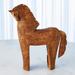 Global Views Tall Horse-Terracotta Porcelain/Ceramic in Brown/Gray | 14.75 H x 12.75 W x 3.25 D in | Wayfair 7.10433