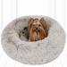 Tucker Murphy Pet™ Evangelista Faux Fur Self Warming Indoor Round Donut Cuddler Memory Foam in Gray, Size 6.0 H x 23.0 W x 23.0 D in | Wayfair