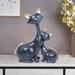 Red Barrel Studio® Decorative Animals Statue Cat Figurine Resin in Blue/Gray/White | 12.21 H x 10.05 W x 4.33 D in | Wayfair