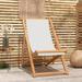 Dovecove Deck Chair Teak 22.1"x41.3"x37.8", Wood in White/Brown | 37.8 H x 22.1 W x 41.3 D in | Wayfair BCA59715317E4F7E81AEAC25A4B6DED7