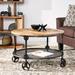 Williston Forge Wheel 1 Coffee Table w/ Storage Wood/Metal in Brown | 21 H x 31.75 W x 31.75 D in | Wayfair 41C5F100319343498FBBE2474A2CB00A