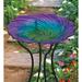 Regal Art & Gift 18" Birdbath w/ Stand - Ripple Glass in Blue/Indigo | 23.25 H x 18 W x 18 D in | Wayfair 12757