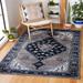 Black;gray Square 6'7" Area Rug - Alcott Hill® Manorhaven Oriental Gray/Black Area Rug 79.0 x 79.0 x 0.59 in blue, Synthetic | Wayfair