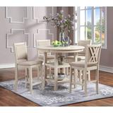 Red Barrel Studio® Stapleton 5 - Piece Dining Set Wood in White/Brown | 36"H x 42"L x 42"W | Wayfair 136ECFB3F5B54A4583335E6E309BD986