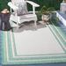 Green/White 63 x 0.2 in Indoor/Outdoor Area Rug - Winston Porter Jeffrie Geometric Machine Made Power Loom Indoor/Outdoor Area Rug in Ivory/Green | Wayfair