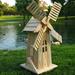 Ophelia & Co. Danette Kiln-Dried Wooden Lawn Windmill Wood in Brown | 34 H x 27.5 W x 15 D in | Wayfair 4955N