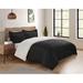Ebern Designs Sauleda Reversible Micro-Mink & Sherpa Comforter Set Microfiber in Black | Full Comforter + 2 Shams | Wayfair
