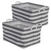 Breakwater Bay Heuer Stripe Rectangle Laundry Hamper Set Fabric in Gray | 10.5 H x 17.5 W x 12.5 D in | Wayfair 9281C6FA608749EBBA851310319BD3E4