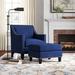 Armchair - Three Posts™ Rotterdam 73.66Cm Wide Armchair & Ottoman Polyester/Fabric in Blue | 36 H x 29 W x 31 D in | Wayfair