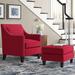 Armchair - Three Posts™ Rotterdam 73.66Cm Wide Armchair & Ottoman Polyester/Fabric in Red | 36 H x 29 W x 31 D in | Wayfair