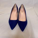 Kate Spade Shoes | Blue Suede Kate Spade Heeled Flats | Color: Blue | Size: 8